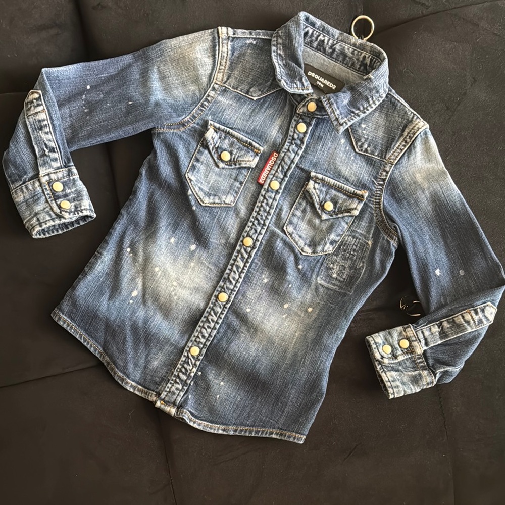 DSQUARED2 Blue Jean Shirt with Classic Western Design